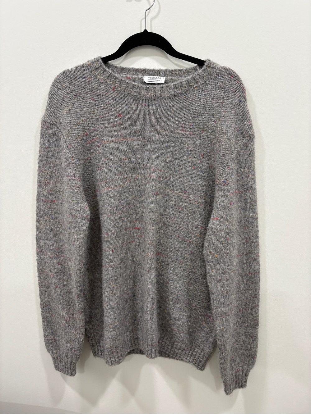 Heritage Italian Crewneck Men's Sweater in Heather Gray